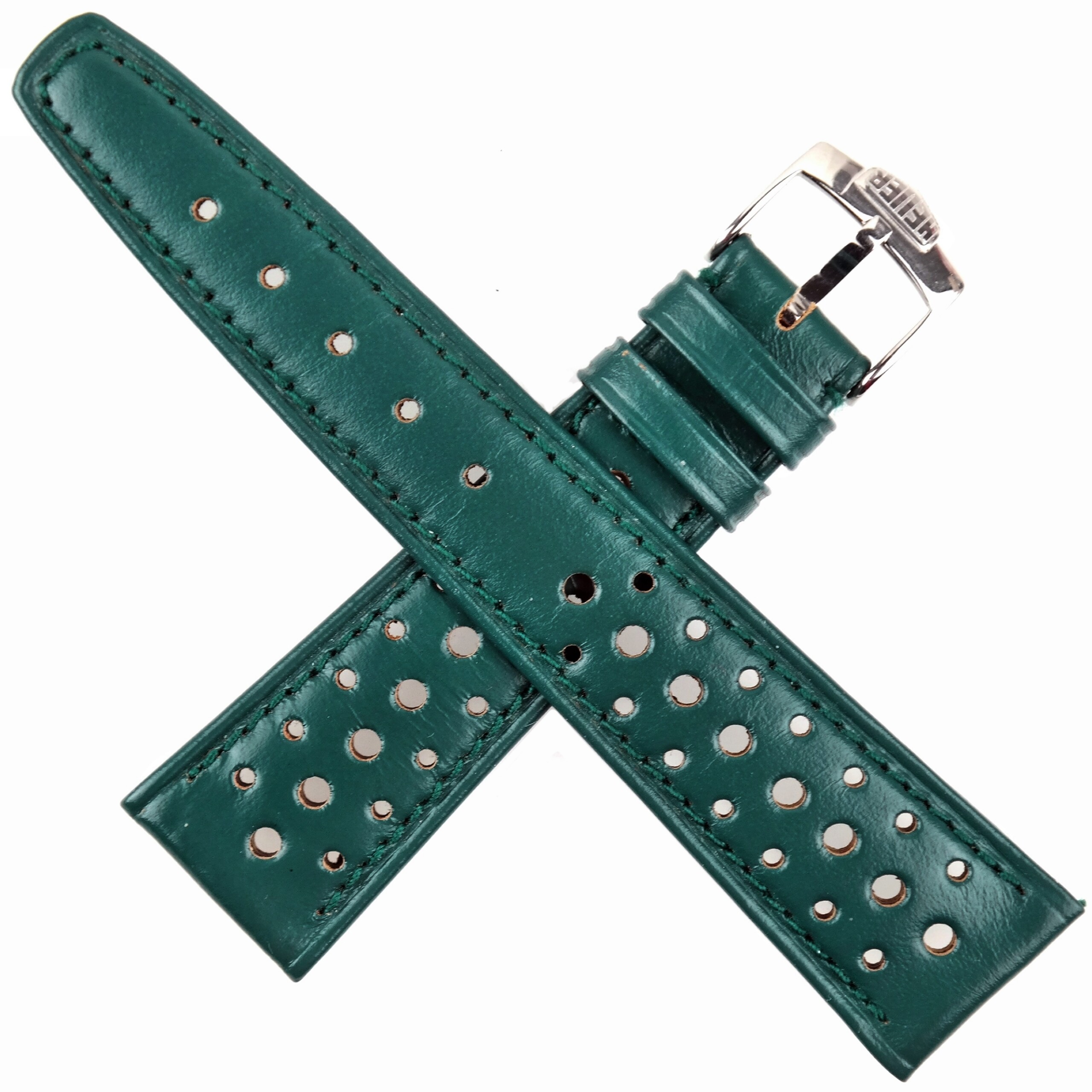 Vintage Rodania 1970s HEUER Watch Strap - British Racing Green - 22 mm