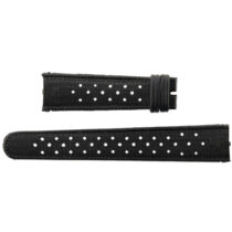 vintage natural rubber watch strap 1691 19 mm black swiss made