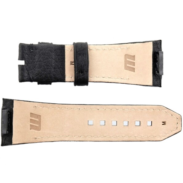 wyler geneve code r/s leather watch strap m black